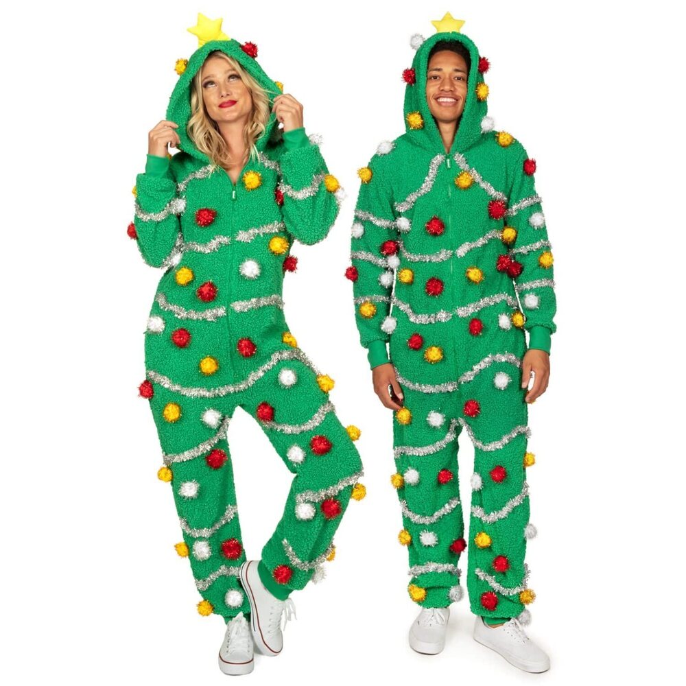 2858 Christmas Onesies for Adults - Comfy Unisex Matching Holiday Jumpsuits